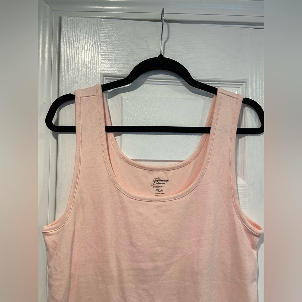 NWOT J. Crew Perfect Fit Size XXL Pink Scoop Neck Cotton Tank Top Stretch Lined - Picture 4 of 11